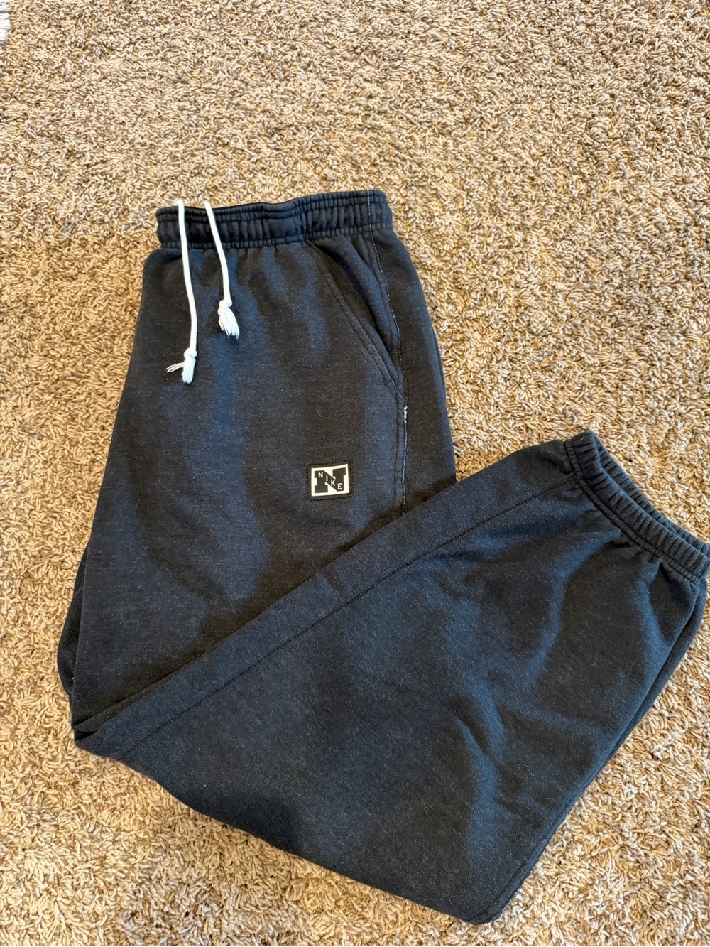 Nike Black Sweatpants with White Drawcord